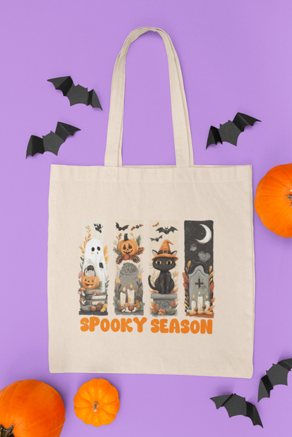 Spooky Season Cotton Canvas Tote Bag | Halloween Bag