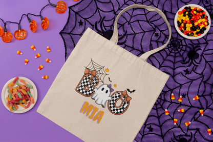 Spooky Ghost Halloween Tote Bag, Halloween GiftTrick or Treat Bag