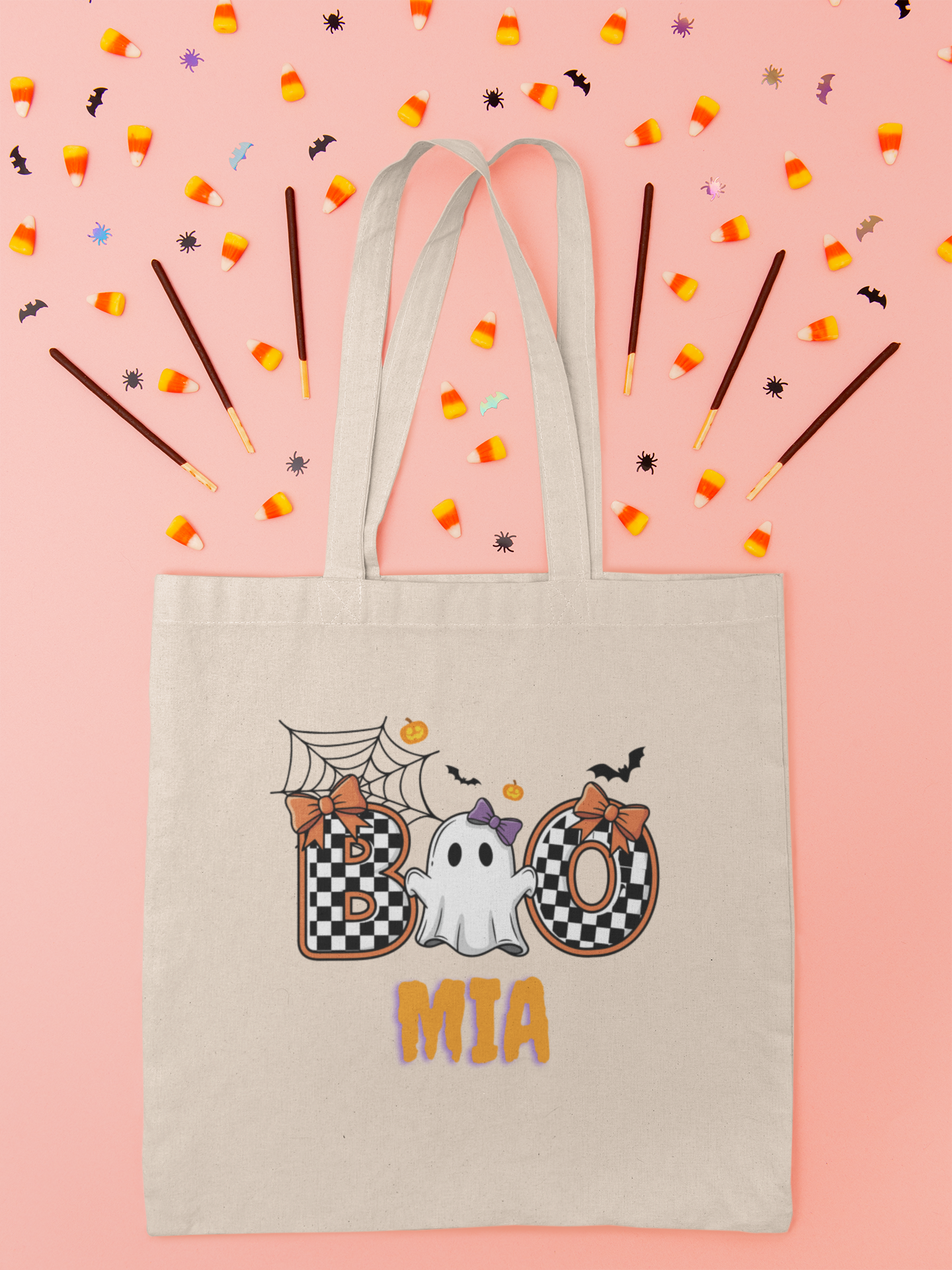 Spooky Ghost Halloween Tote Bag, Halloween GiftTrick or Treat Bag