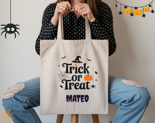 Halloween Tote Bag, Trick or Treat Bag, Personalized Halloween Tote Bag