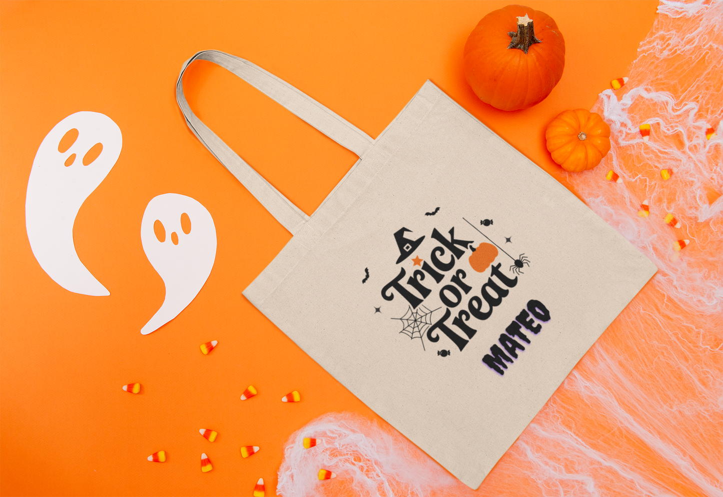 Halloween Tote Bag, Trick or Treat Bag, Personalized Halloween Tote Bag