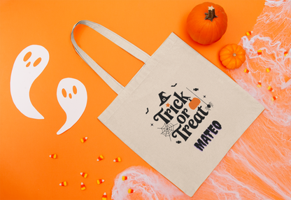Halloween Tote Bag, Trick or Treat Bag, Personalized Halloween Tote Bag