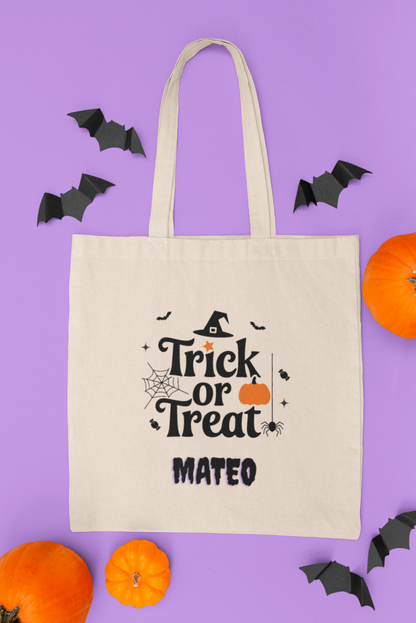 Halloween Tote Bag, Trick or Treat Bag, Personalized Halloween Tote Bag