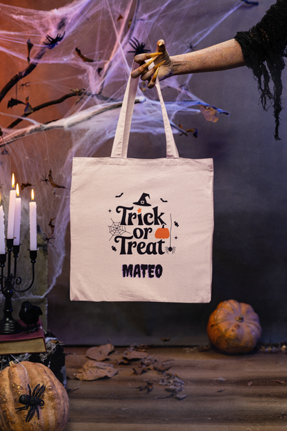 Halloween Tote Bag, Trick or Treat Bag, Personalized Halloween Tote Bag