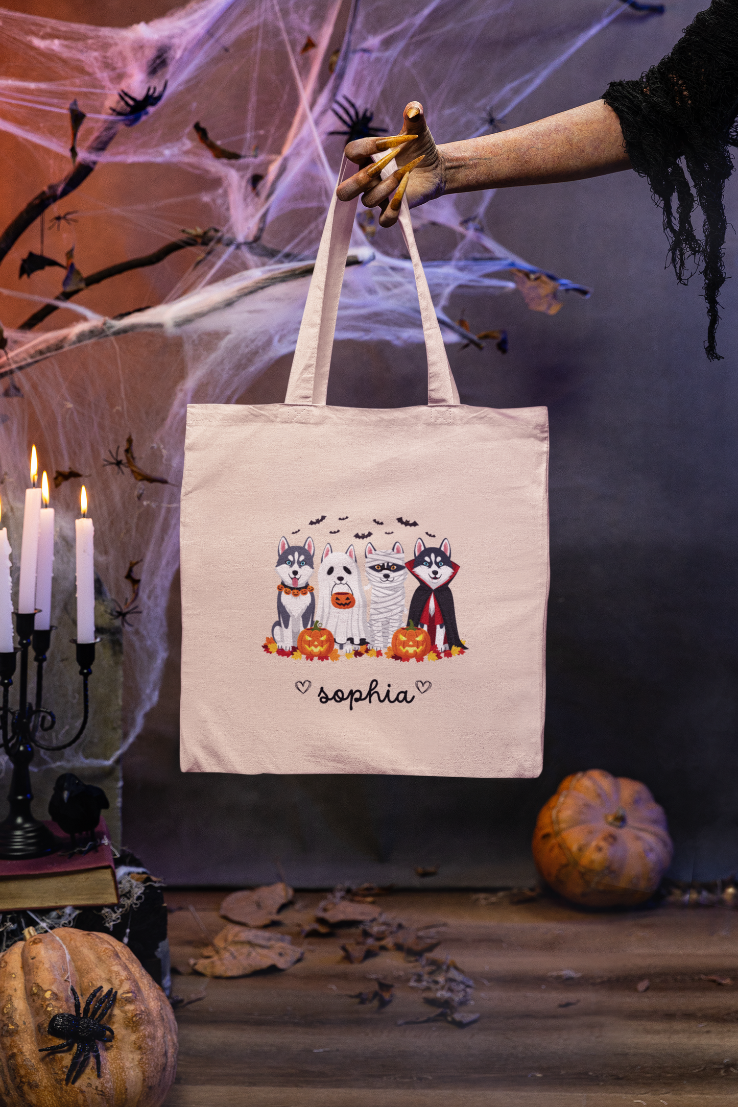 Adorable Pet-Inspired Tote Bag for Dog Lovers , Tote Bag for Halloween