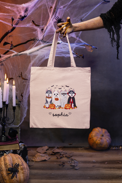Adorable Pet-Inspired Tote Bag for Dog Lovers , Tote Bag for Halloween