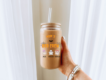 Personalized Sipper Glass, Fun Water Bottle for Moms, Halloween Drinkware