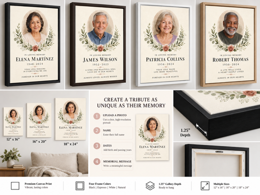 Guide to personalizing a memorial canvas with photo name dates and message