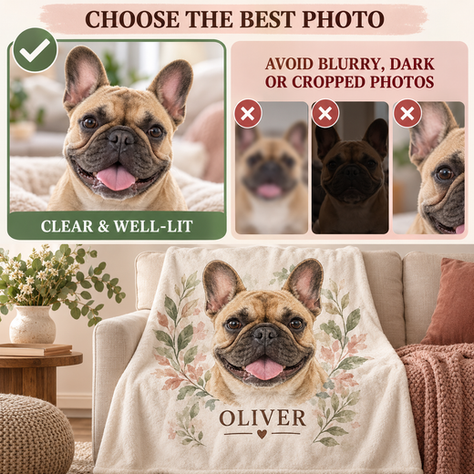 Photo quality guide for creating a personalized pet blanket